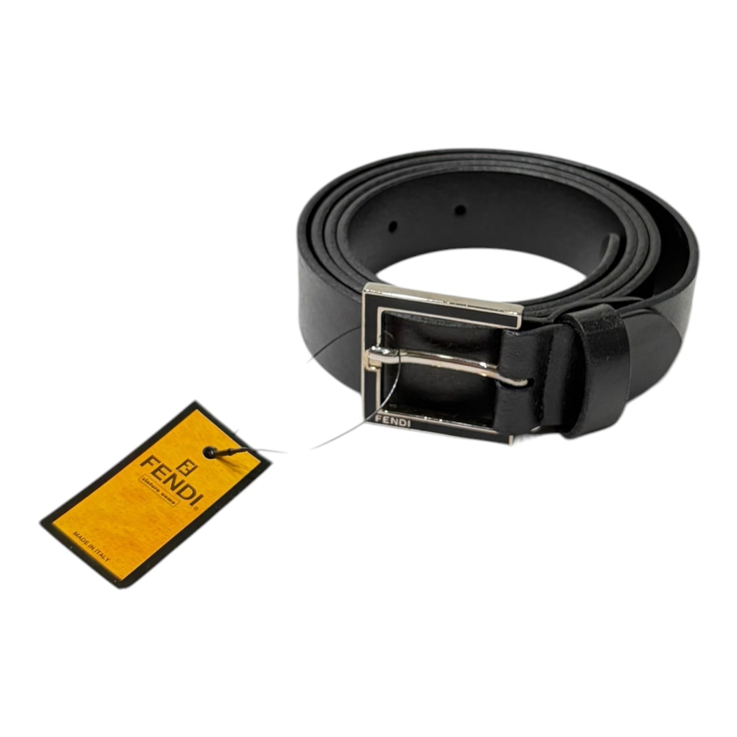 Fendi Black Leather Belt size 110/125
