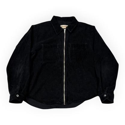 Stussy Wide Wale Corduroy Zip Up Black