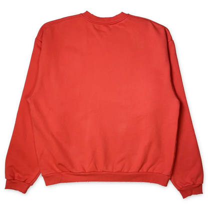Members of The Rage Distressed Small Logo Crewneck Infrared