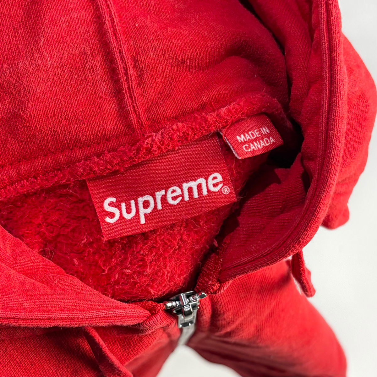 Supreme Reflective Small Box Zip Up Sweatshirt Red