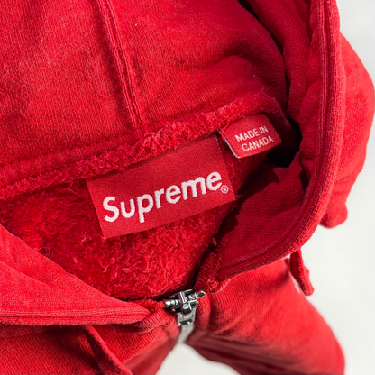 Supreme Reflective Small Box Zip Up Sweatshirt Red