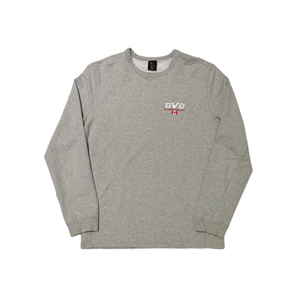 OVO Canada Flag Sport Crewneck Sweater Stitched Grey