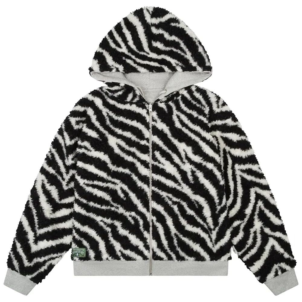 Denim Tears Zebra Shearling Lined Reversible Zip Hoodie 'Zebra'
