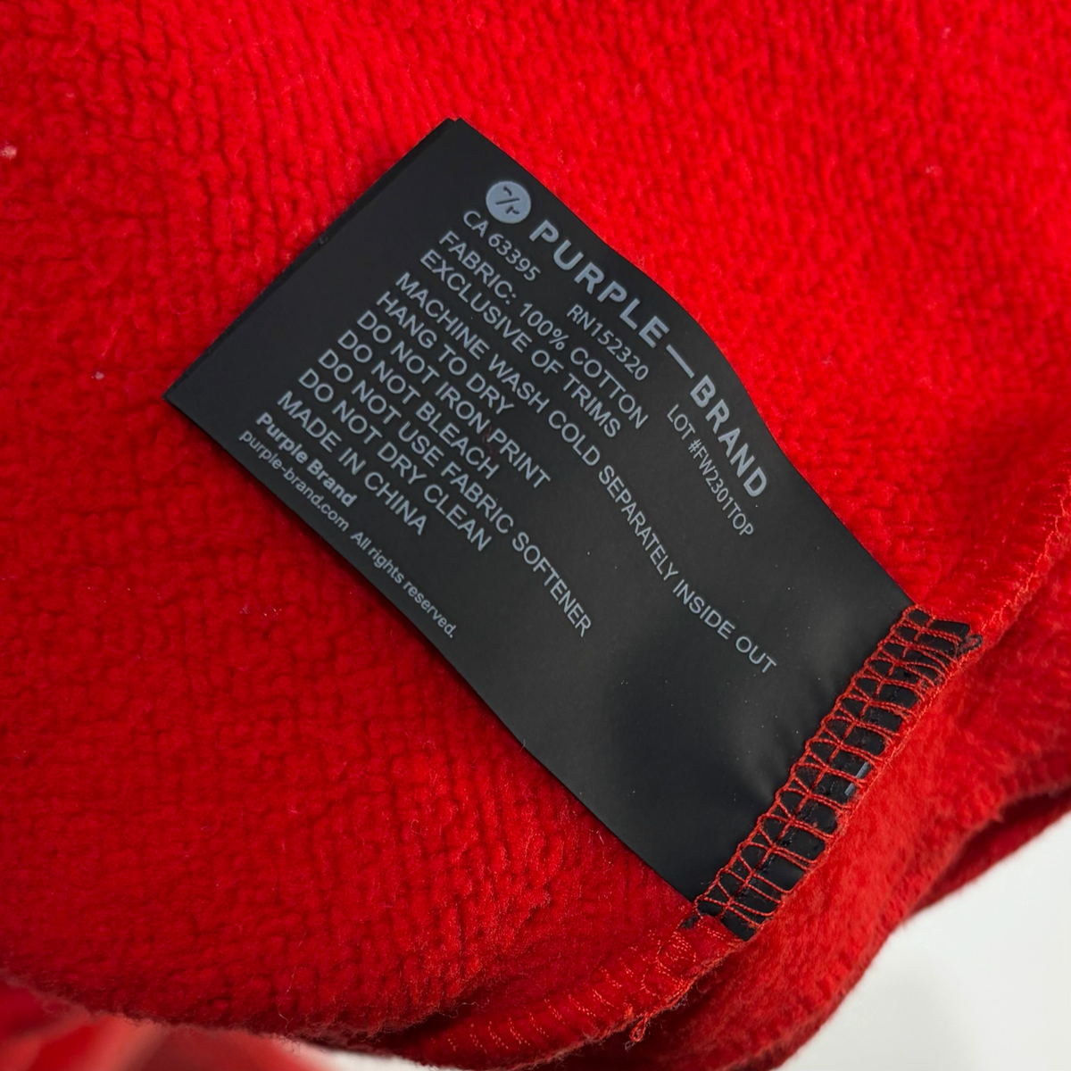 Purple Brand HWC Fleece Sweatpants Red