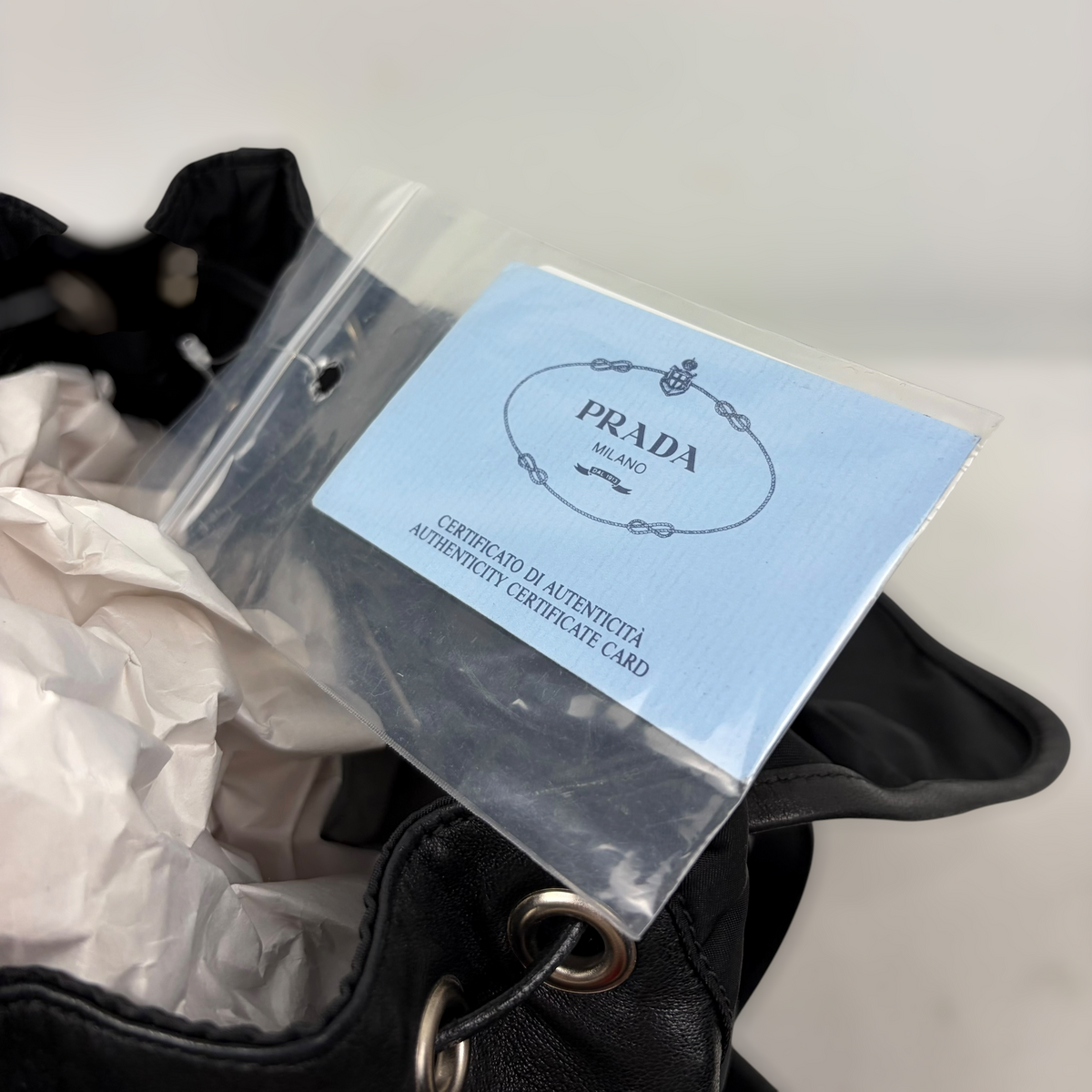 Prada Leather/Nylon Tessuto Mini Backpack Black