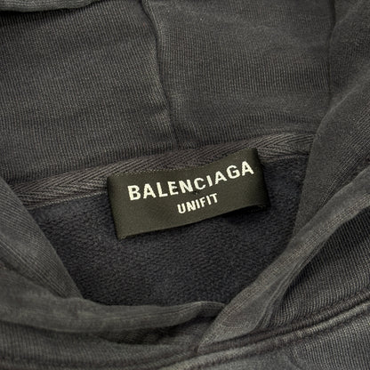Balenciaga-Est. 1917 College Logo Oversized Sleeveless Hooded Sweatshirt Navy