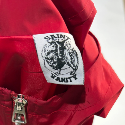 Saint Vanity Nylon Hooded Track Jacket Red