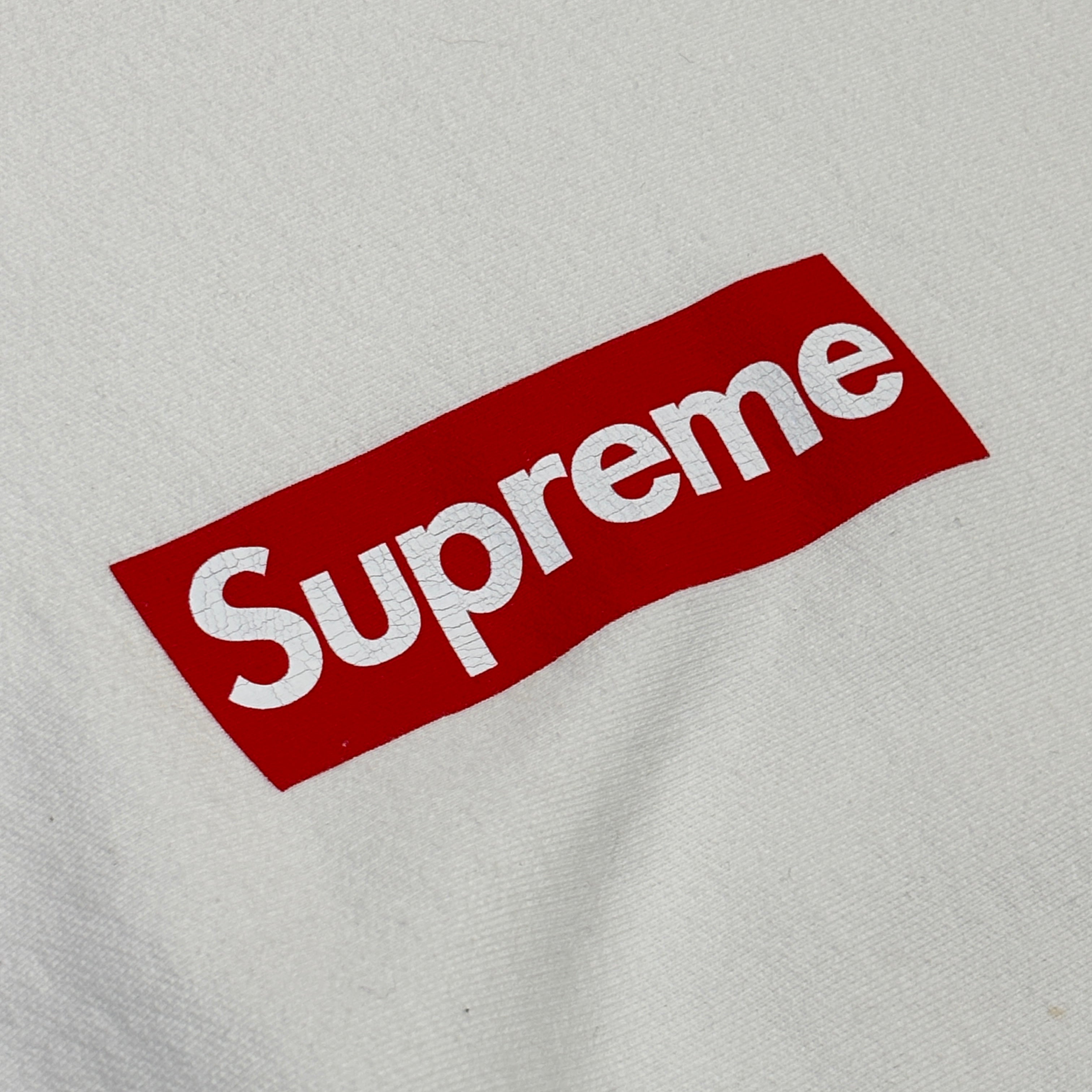 Supreme Washed Box Logo Crewneck White
