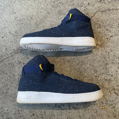 Nike Air Force 1 High 07 Navy Blue White Paint Splatter