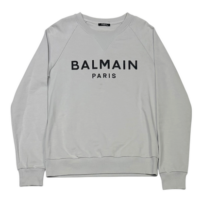 Balmain Logo Printed Crewneck Grey/Black