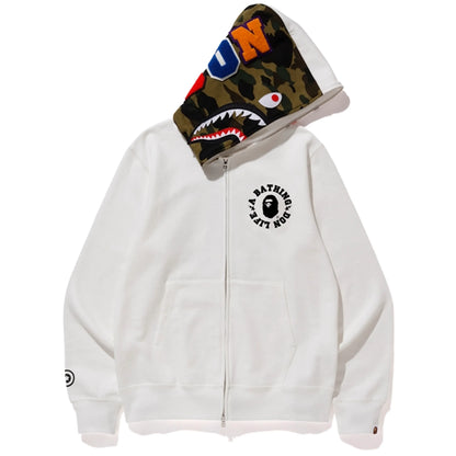 BAPE x Big Sean Shark Full Zip Hoodie White