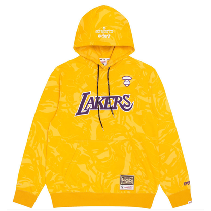 AAPE by A Bathing Ape x NBA Mitchell & Ness Lakers Hoodie Yellow