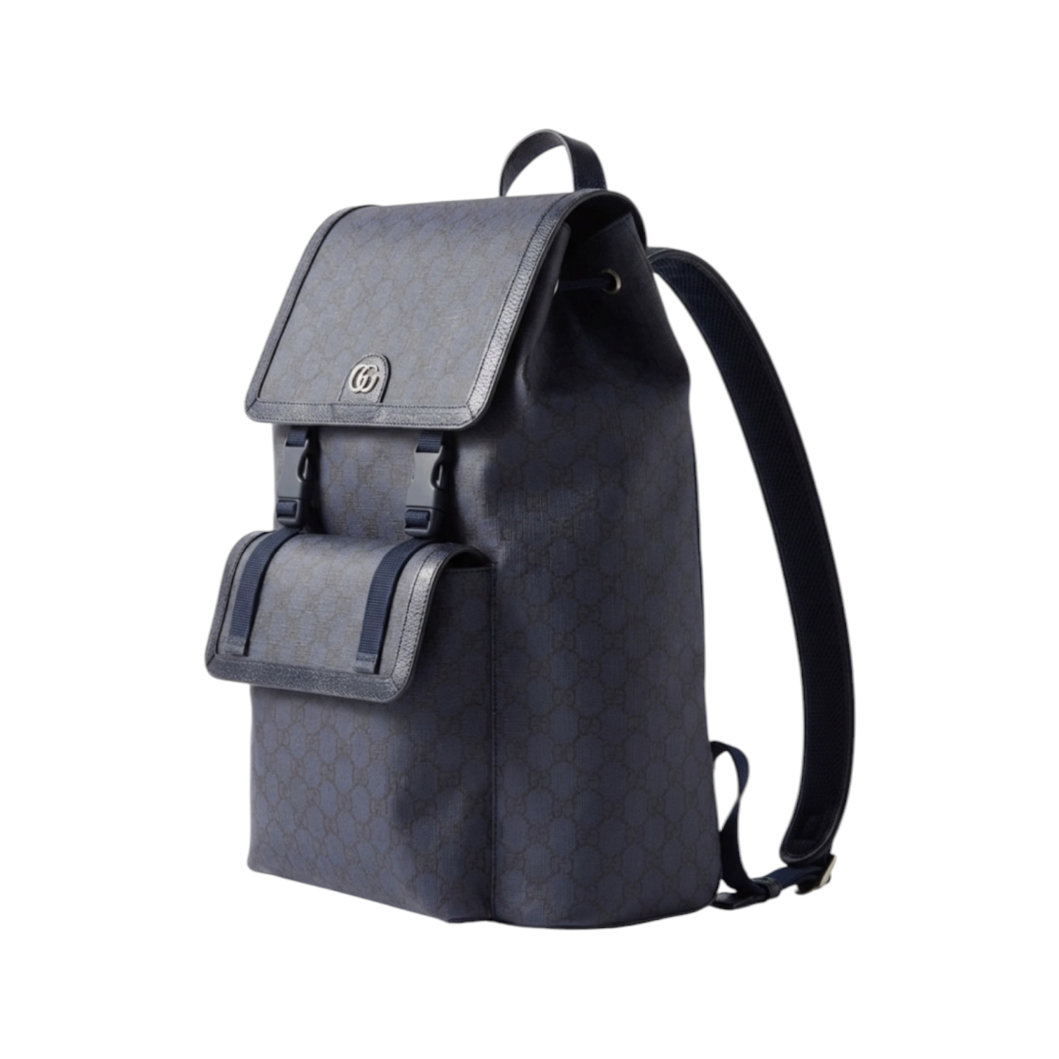Gucci Ophidia Canvas With Leather Binding Large Backpack Deep Blue