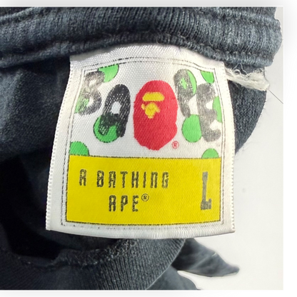 BAPE Camo Zipper Ape Head Tee Black