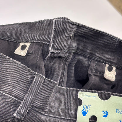Off-White Diagonal Pocket Skinny Jeans Black