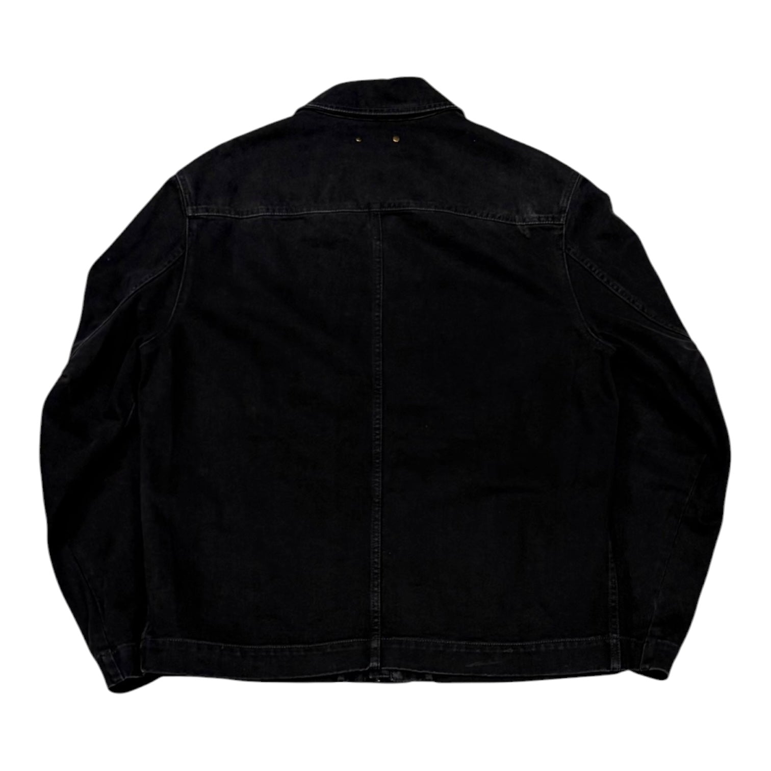 Louis Vuitton Monogram Embossed Denim Workwear Jacket Black