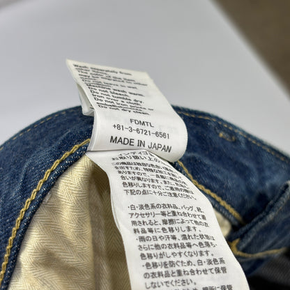 FDMTL Slim Straight Patchwork Denim Jeans Blue