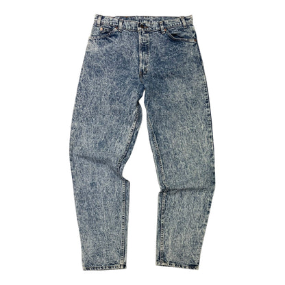 1989 Levi's 550 Orange Tab Acid Wash Jeans Blue