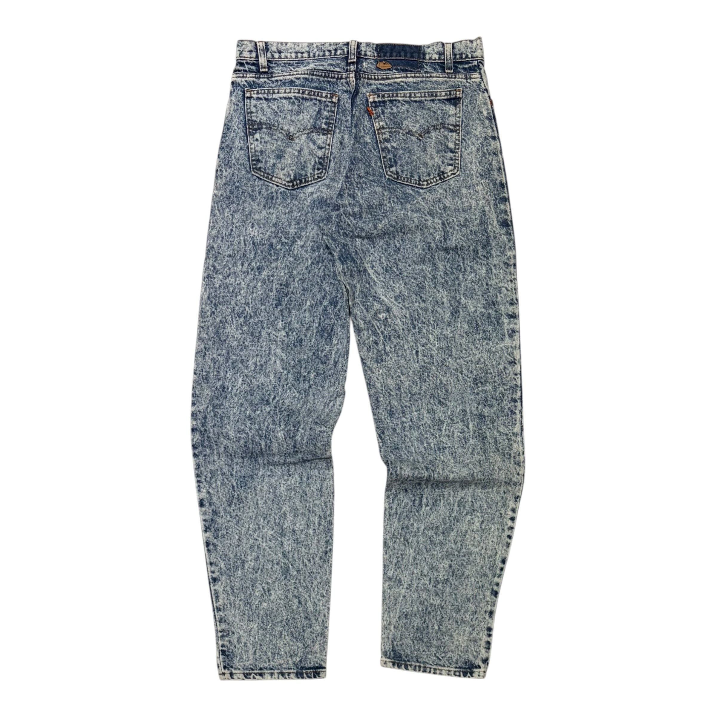 1989 Levi's 550 Orange Tab Acid Wash Jeans Blue