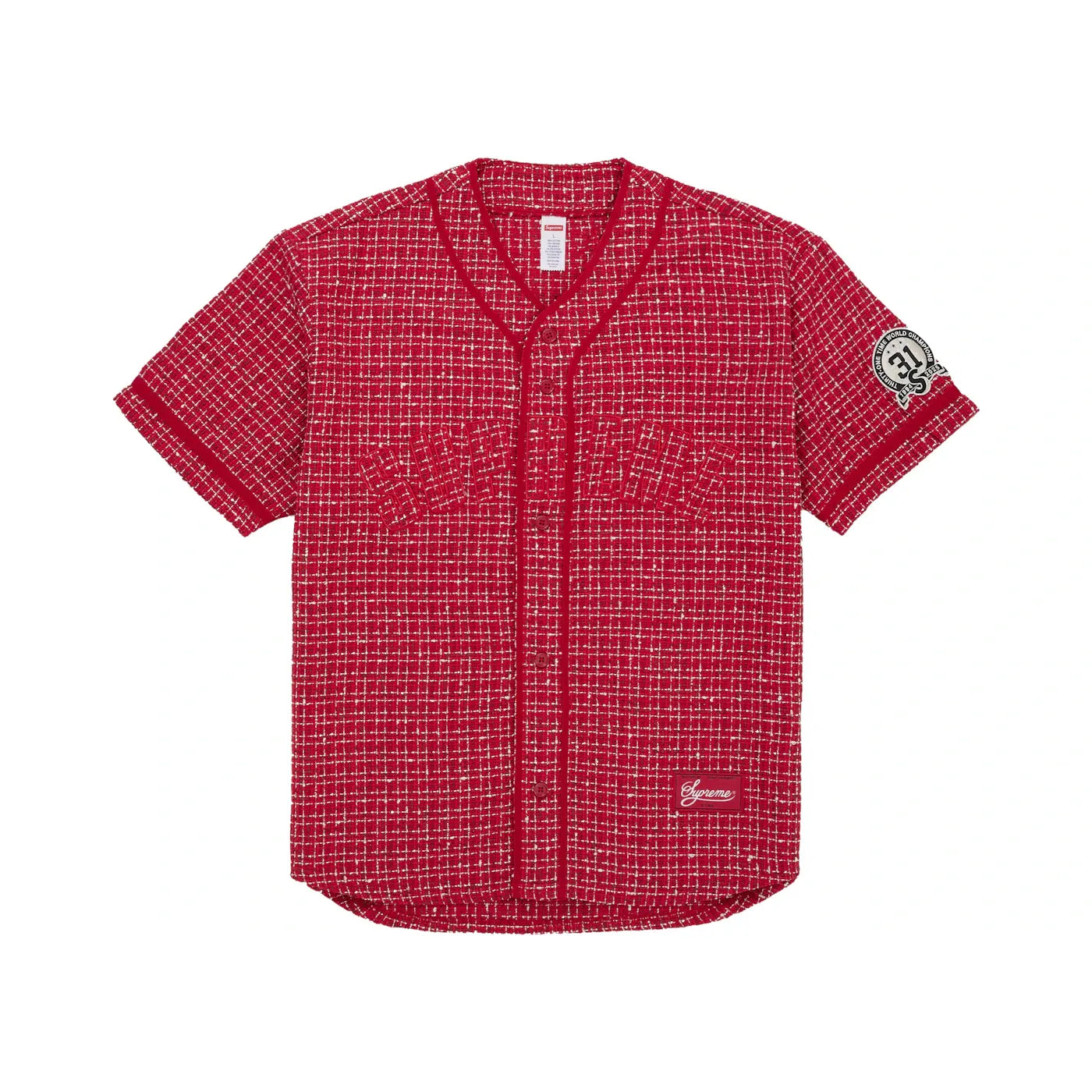 Supreme Boucle Baseball Jersey Red