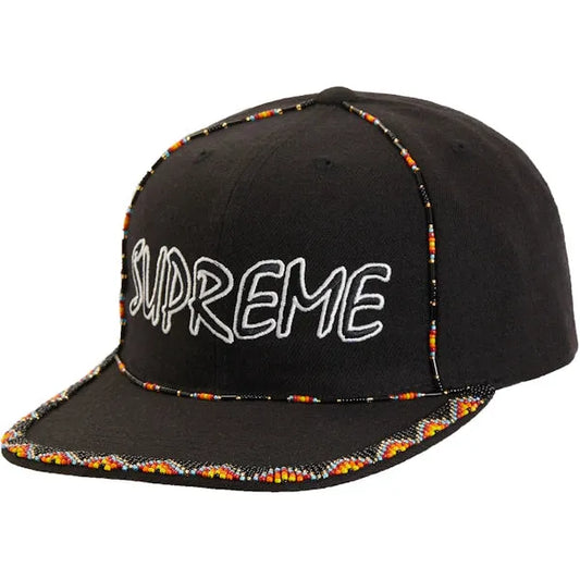 Supreme Beaded 6-Panel Black