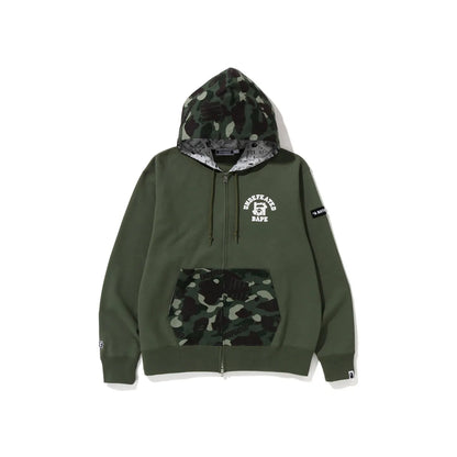 BAPE x Undefeated Color Camo Relaxed Zip Hoodie Green