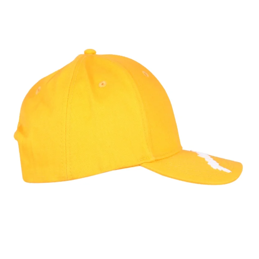 Palm Angels Curved Logo Embroidered Baseball Cap Yellow