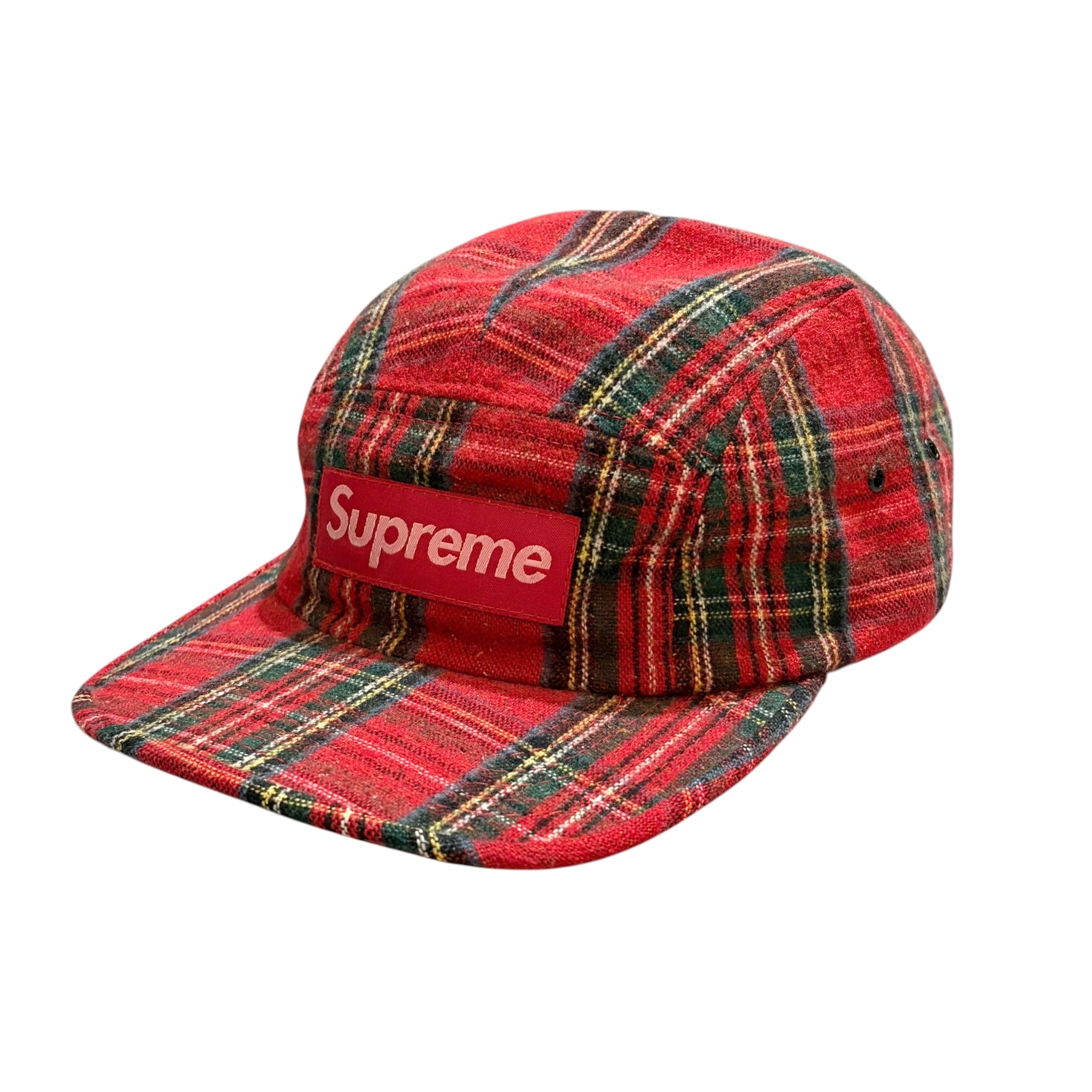 Supreme Tartan Check Camp Cap Red