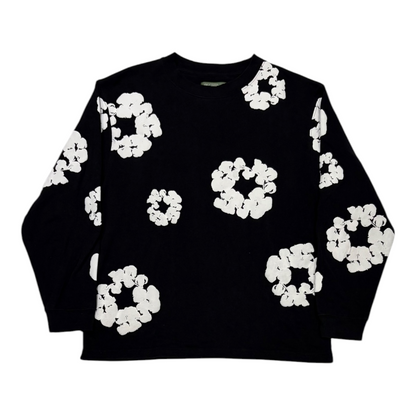 Denim Tears Long Sleeve Cotton Wreath T-shirt Black