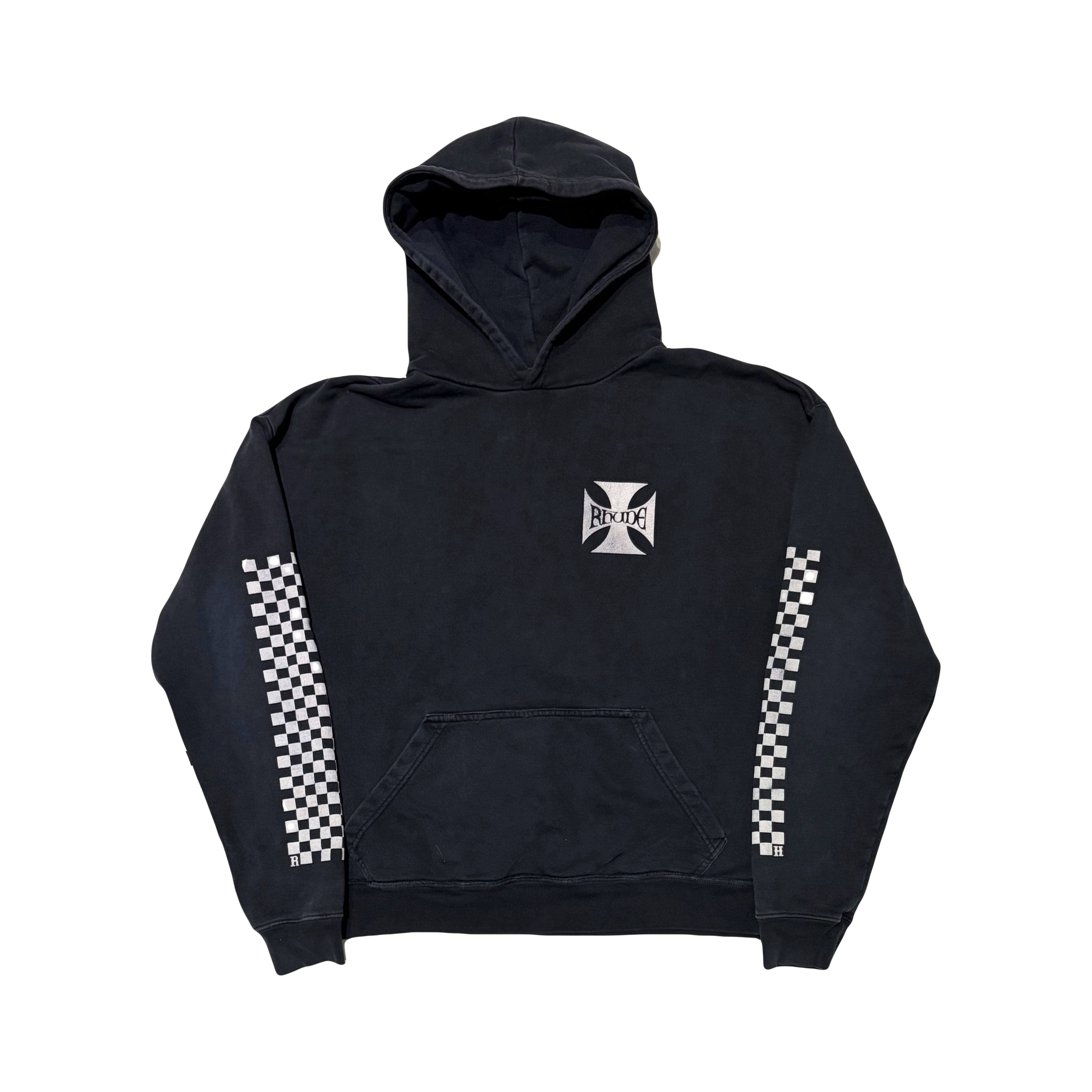 Rhude Classic Checker Hoodie Black