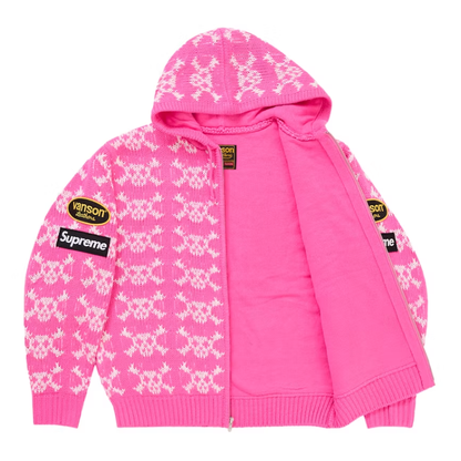 Supreme Vanson Leathers Skull Zip Up Hooded Sweater