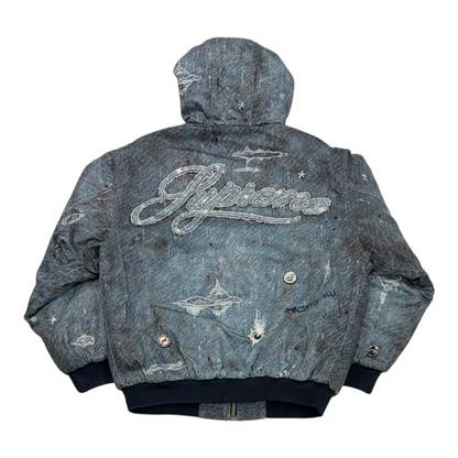 Supreme HJR Trompe L'oeil Hooded Work Jacket Blue