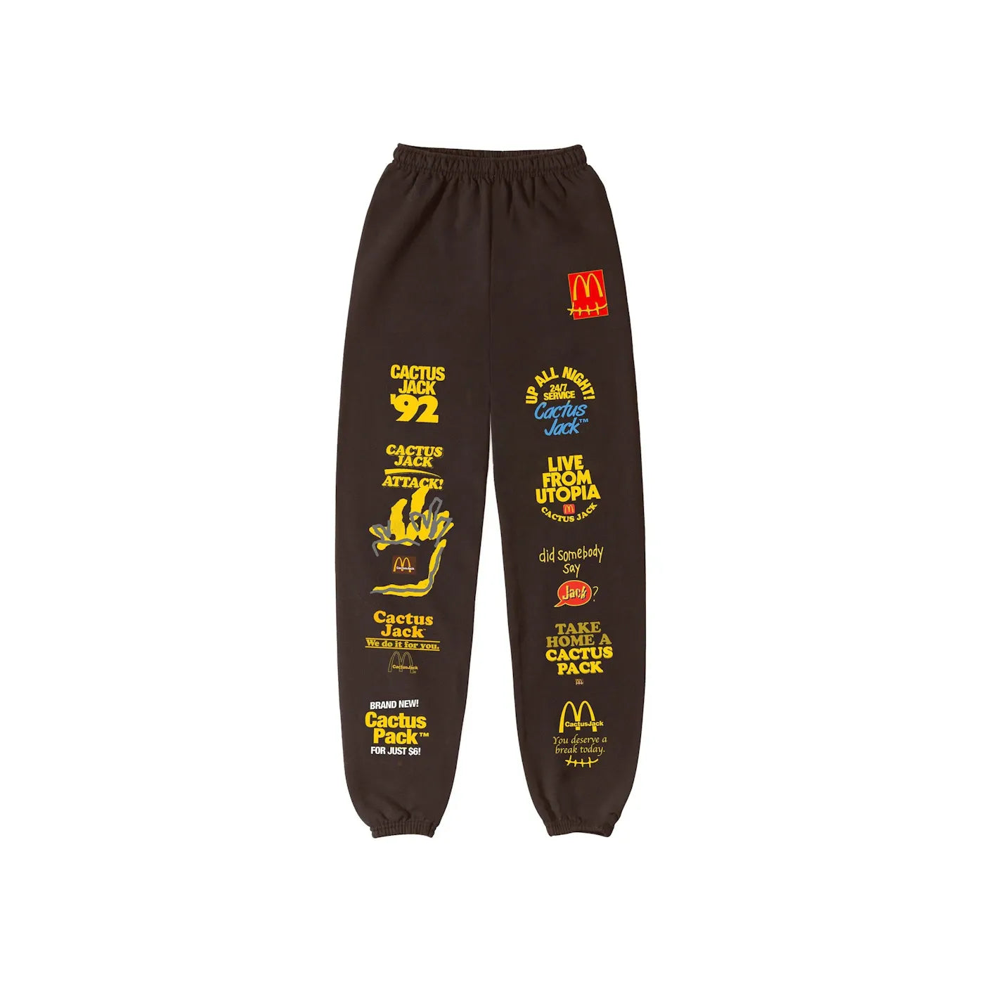 Travis Scott x McDonald's Sticker Bomb Sweatpants Brown