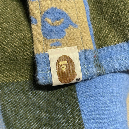 BAPE Block Check Relaxed Fit Shirt Beige