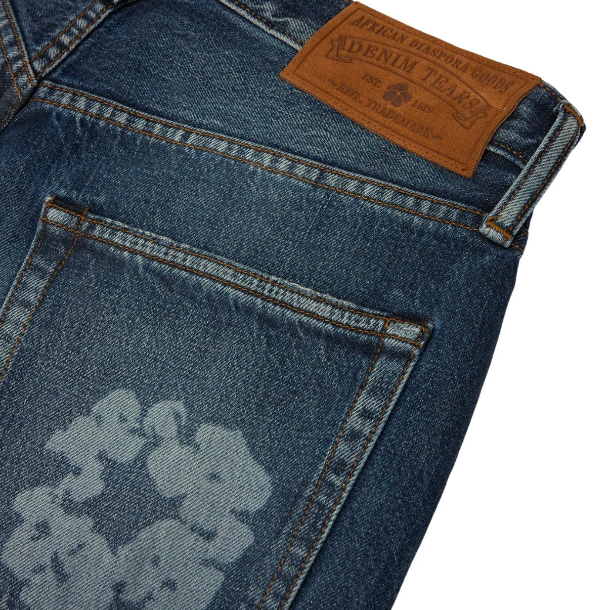 Denim Tears Baggy Laser Cotton Wreath Denim Pant Dark Wash