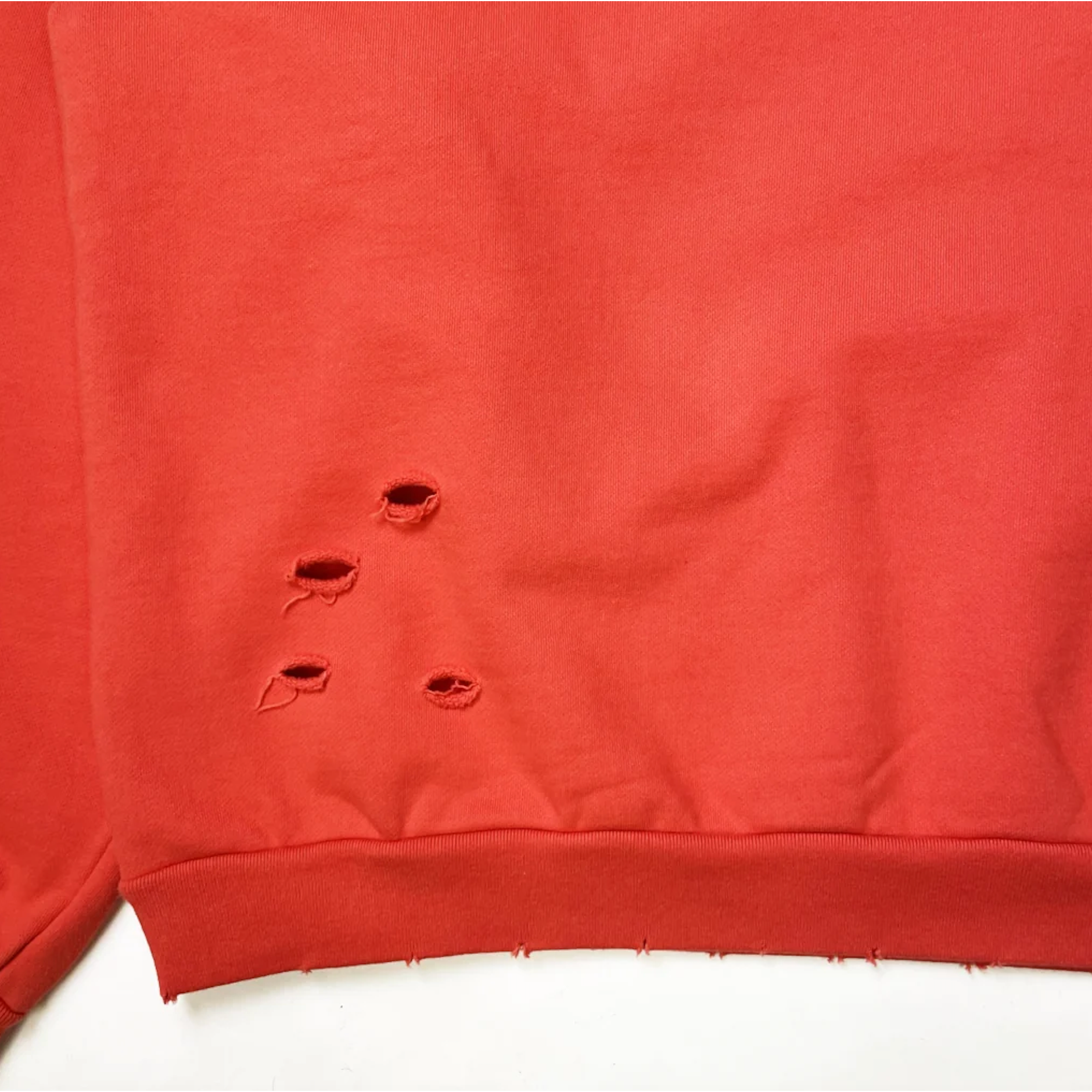 Members of The Rage Distressed Small Logo Crewneck Infrared