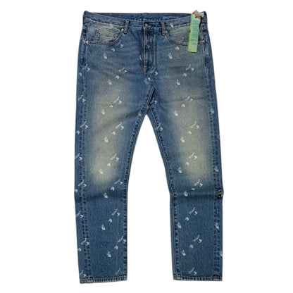 Off-White Repeat Hand Logo Jeans Blue