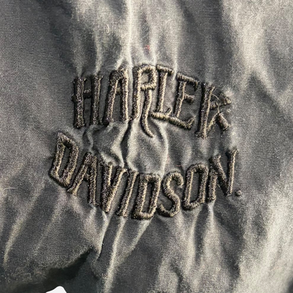 Harley Davidson Embroidered Flames Shirt Black
