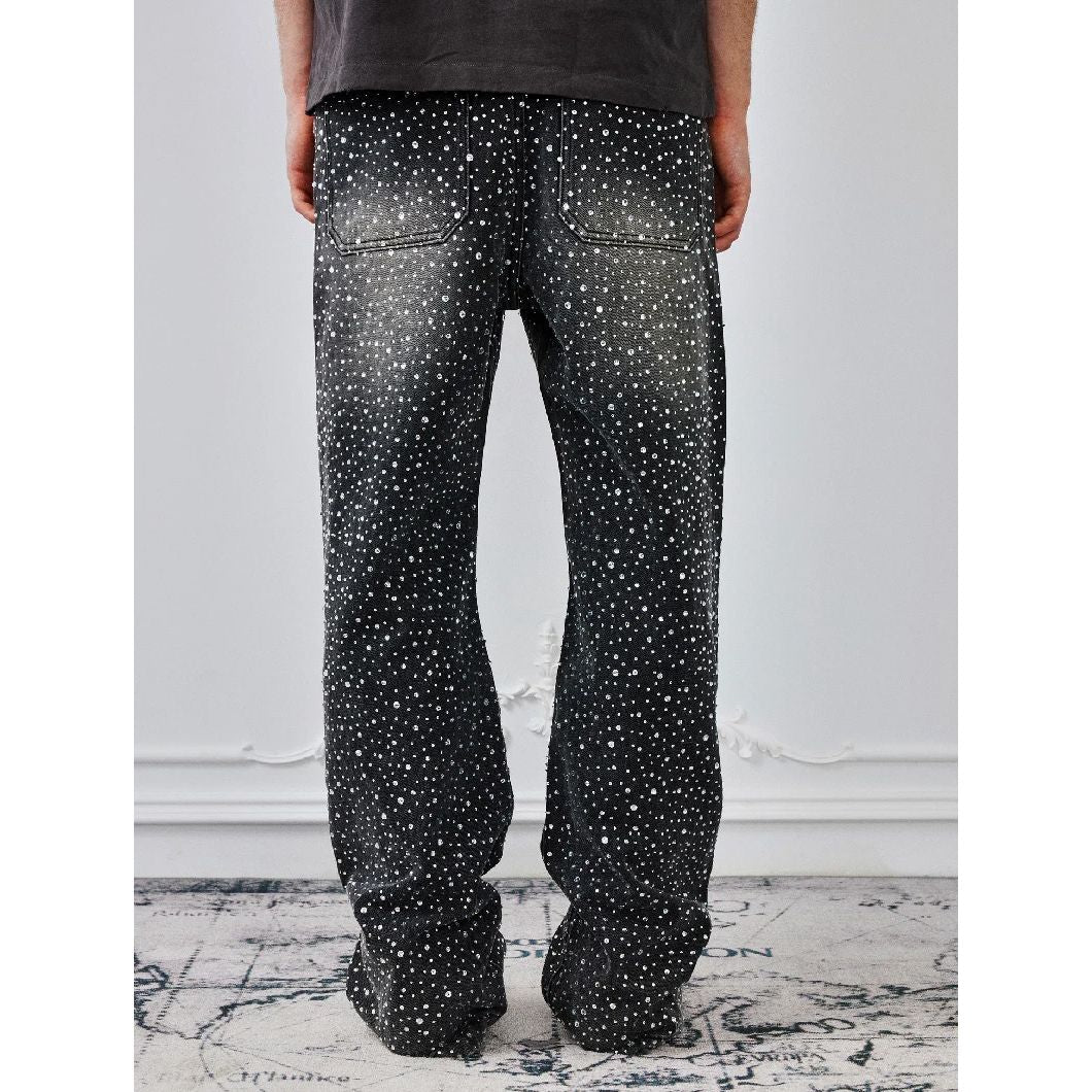 Birth of Royal Child3D Printing Washed 20k Swarovski Diamond Boro Denim Black