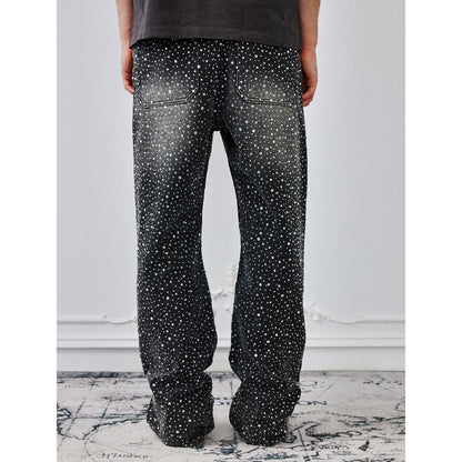 Birth of Royal Child3D Printing Washed 20k Swarovski Diamond Boro Denim Black