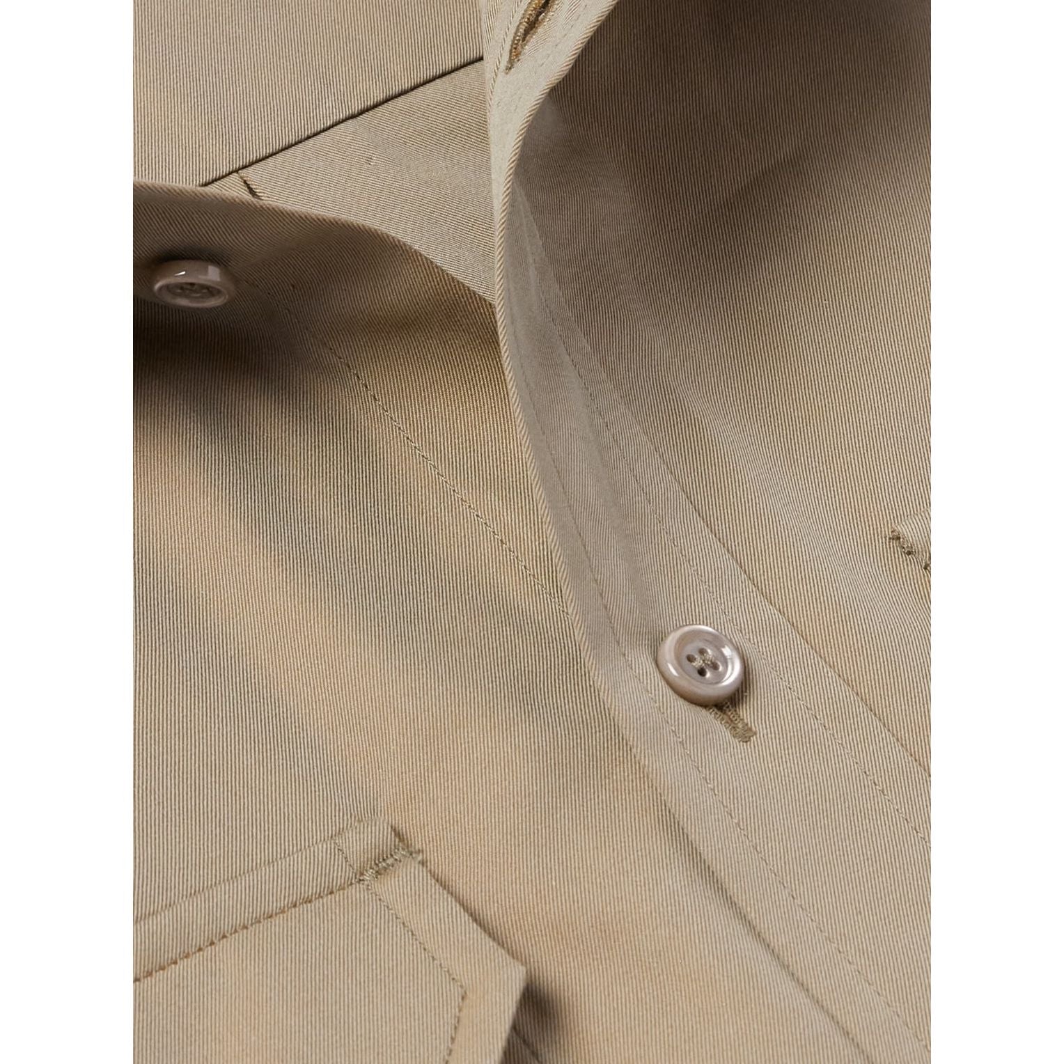 Burberry Cotton Twill Button Up Shirt Brown