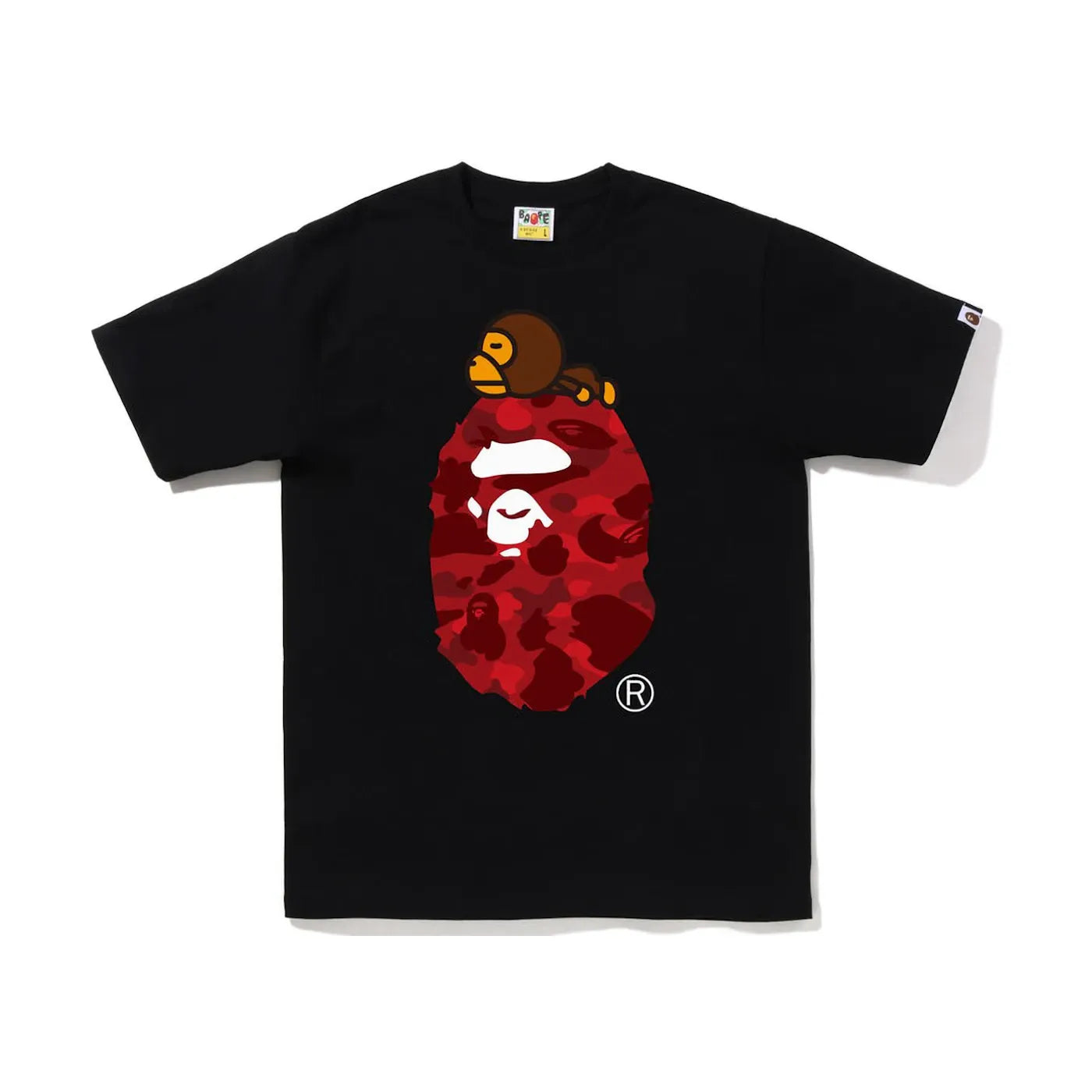 BAPE Color Camo Milo On Big Ape Tee (FW22) Black Red