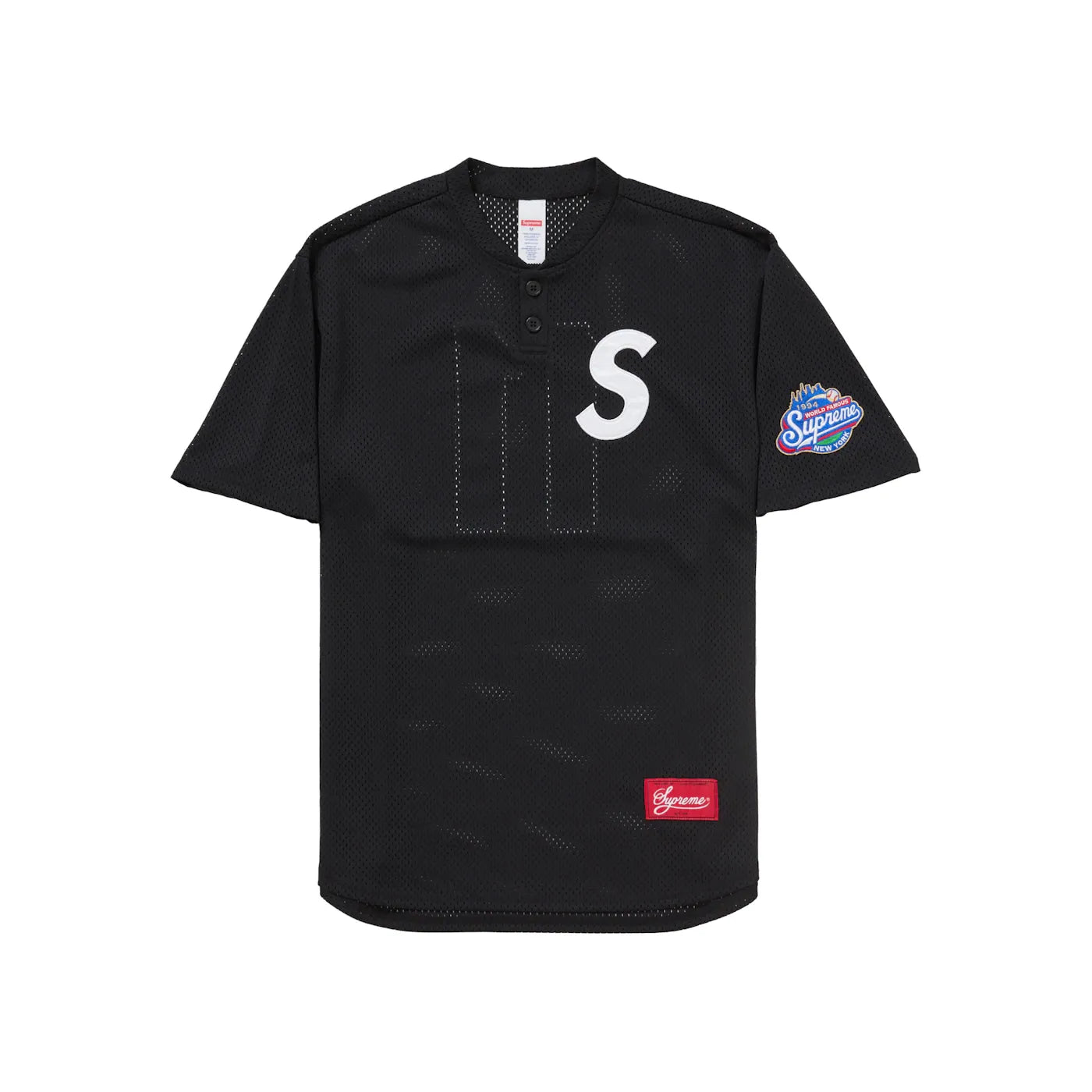 Supreme S Logo Baseball Henley (SS25) Black