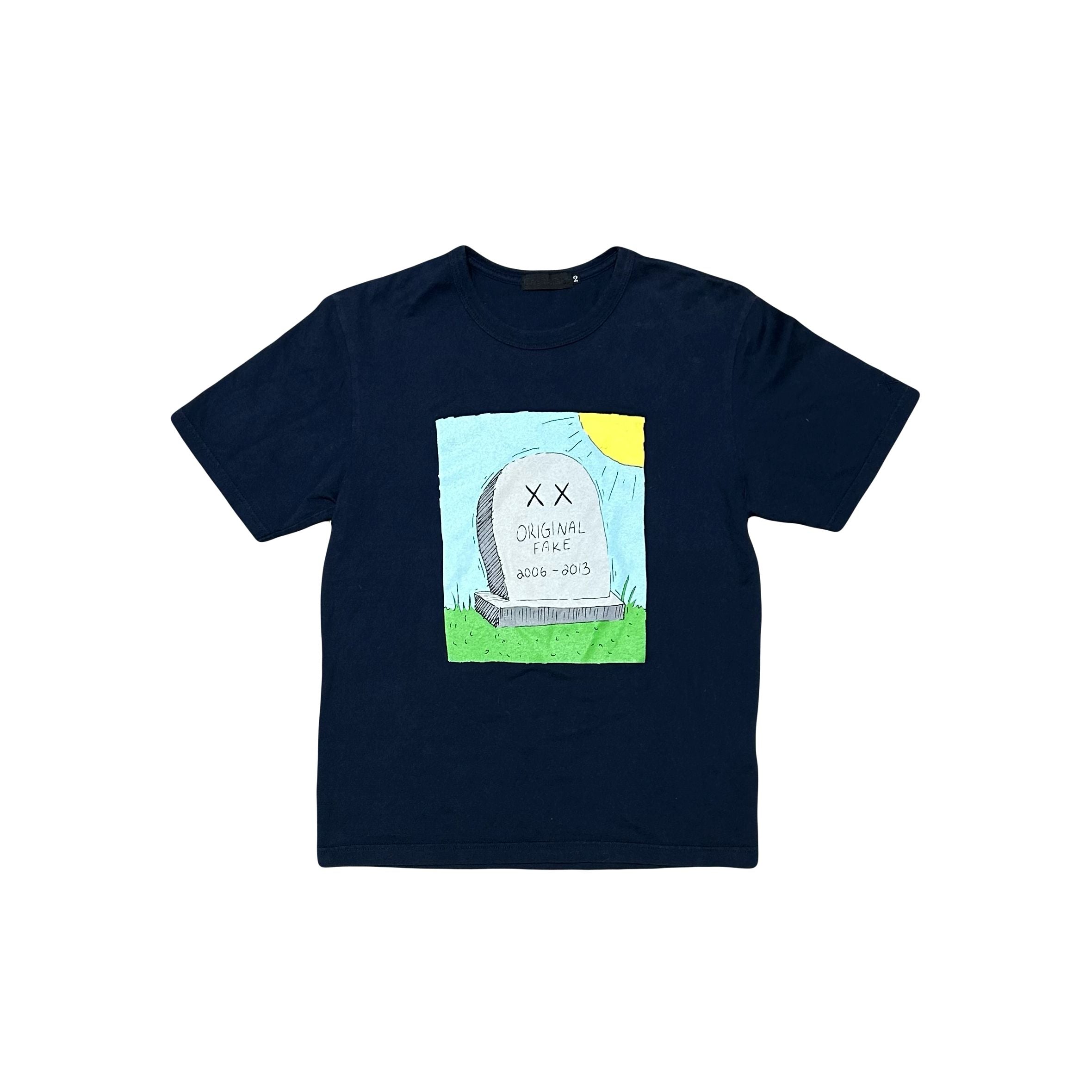 Kaws OriginalFake Tombstone Tee Navy