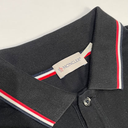 Moncler Pique Polo LS Black