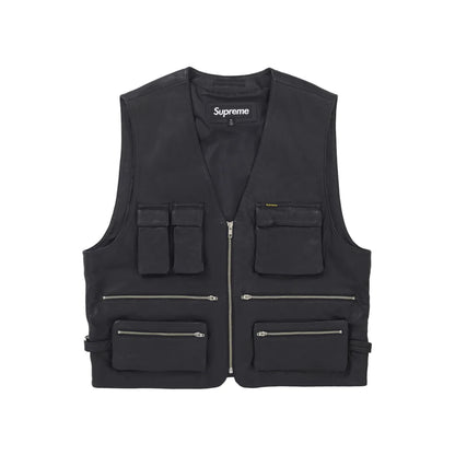 Supreme Leather Cargo Vest Black