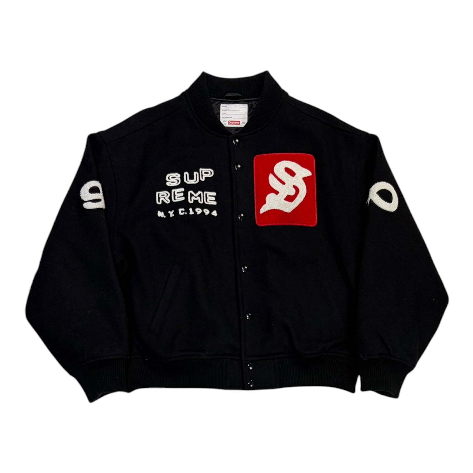 Supreme Tourist Varsity Jacket Black