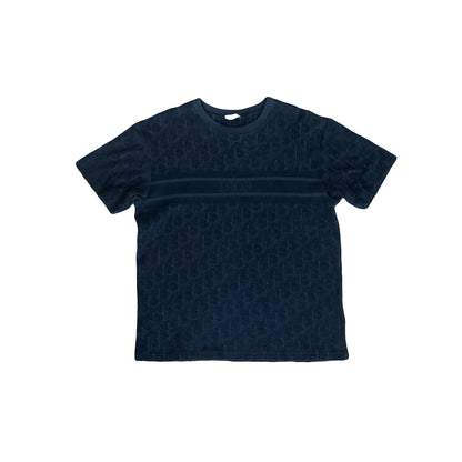 Dior Oblique Relaxed Fit Terry Shirt Navy