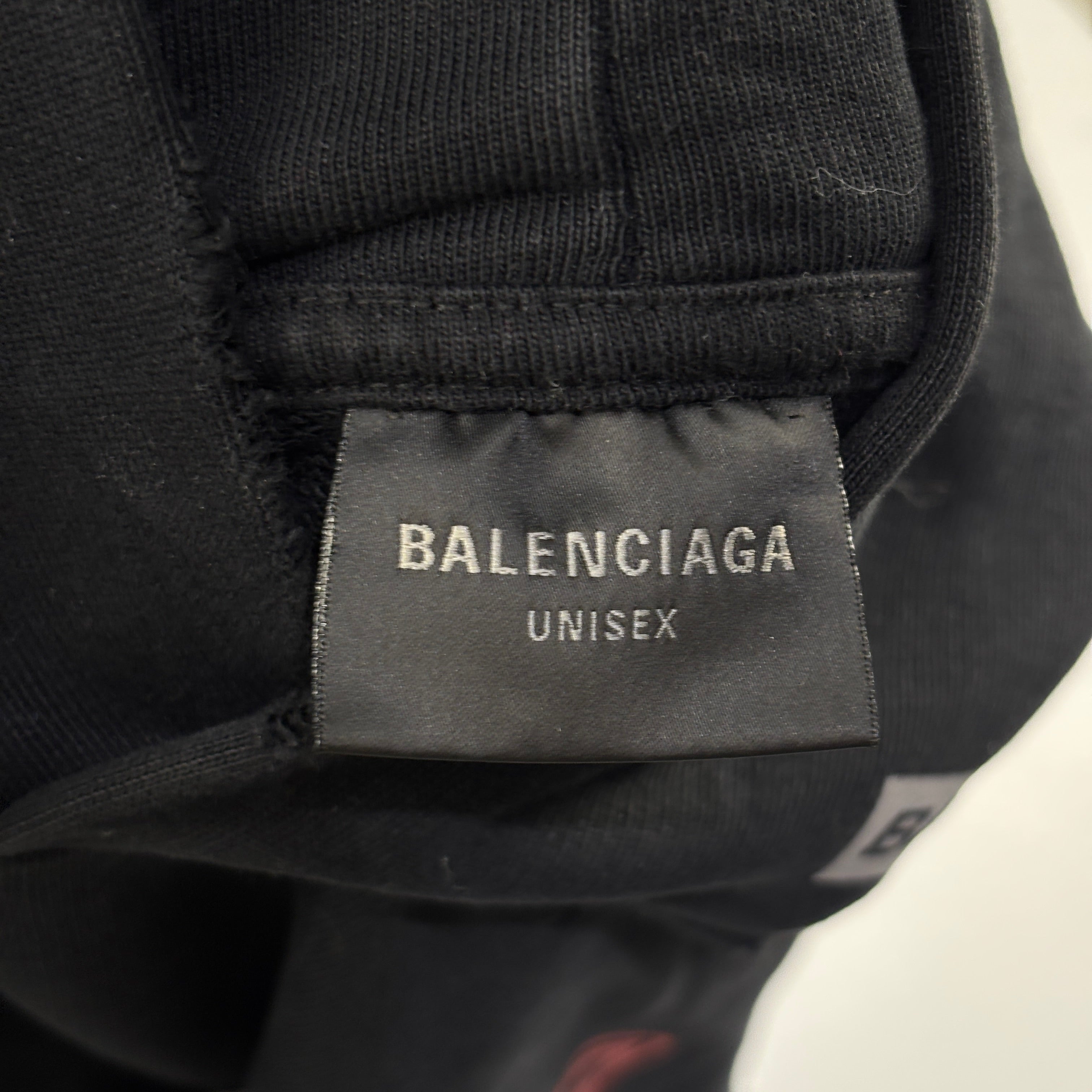Balenciaga Top League Logo Oversized Hoodie Black