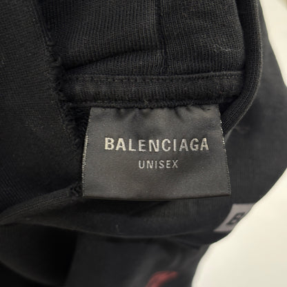 Balenciaga Top League Logo Oversized Hoodie Black